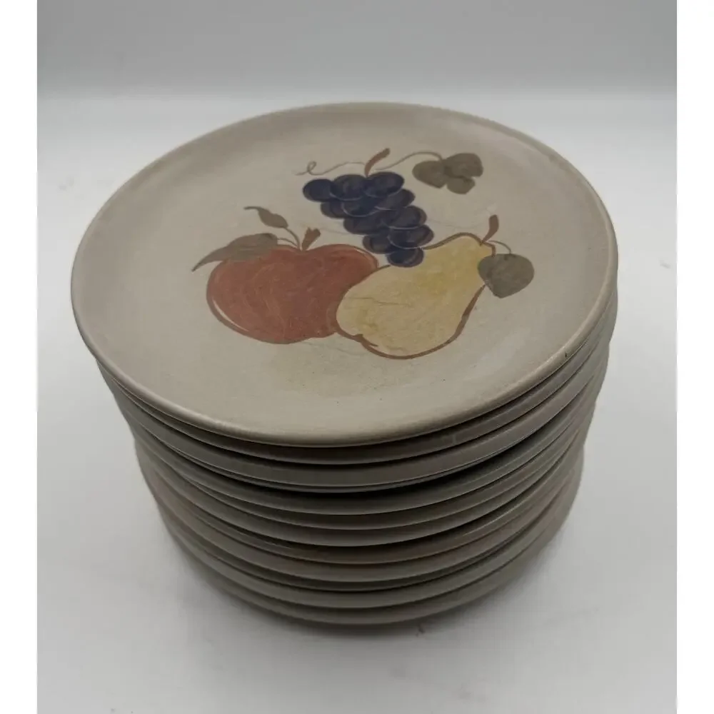 VTG Set of 12 Chatham Potters Pottery Country Harvest Fruit 7 1/2